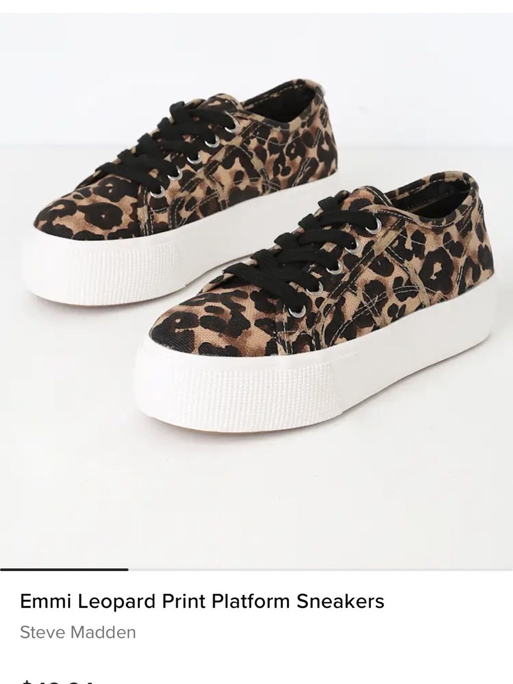 Steve Madden Emmi Platform Women's Sneakers Sz 10M Leopard Print XLNT Condition